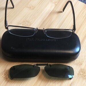 Polo Ralph Lauren  1020 9002 Eyeglass Frames w/ clip-on Sun Shield  52-18-140